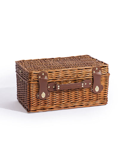 Tartan Picnic Hamper for Two – Leather Handle Set
